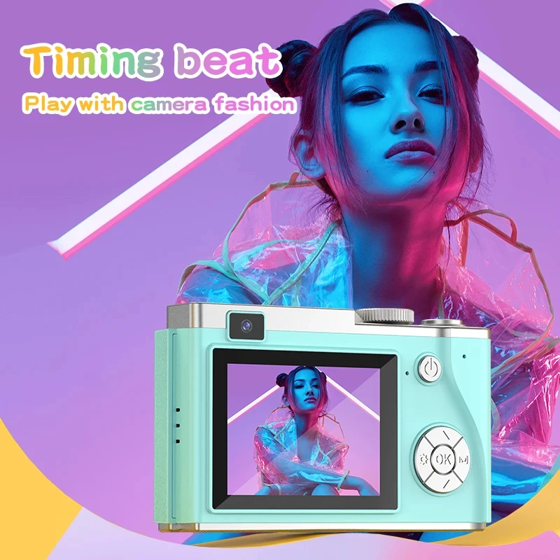 Digital Camera 4K HD Kid 48MP Autofocus Vlogging 2.4 inch Retro Fashion Portable Video Camcorder for Beginners