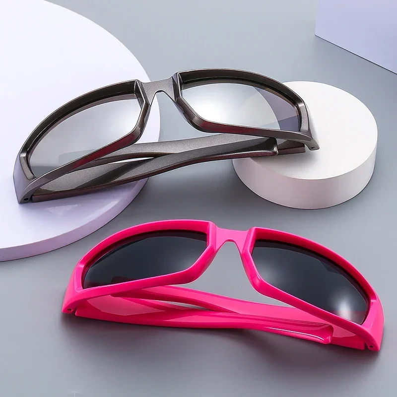 2023 New Outdoor Square Sun Glasses Fashion Mirror Lenses Driving Cost Effective Steam Punk Unisex Y2K Sunglasses