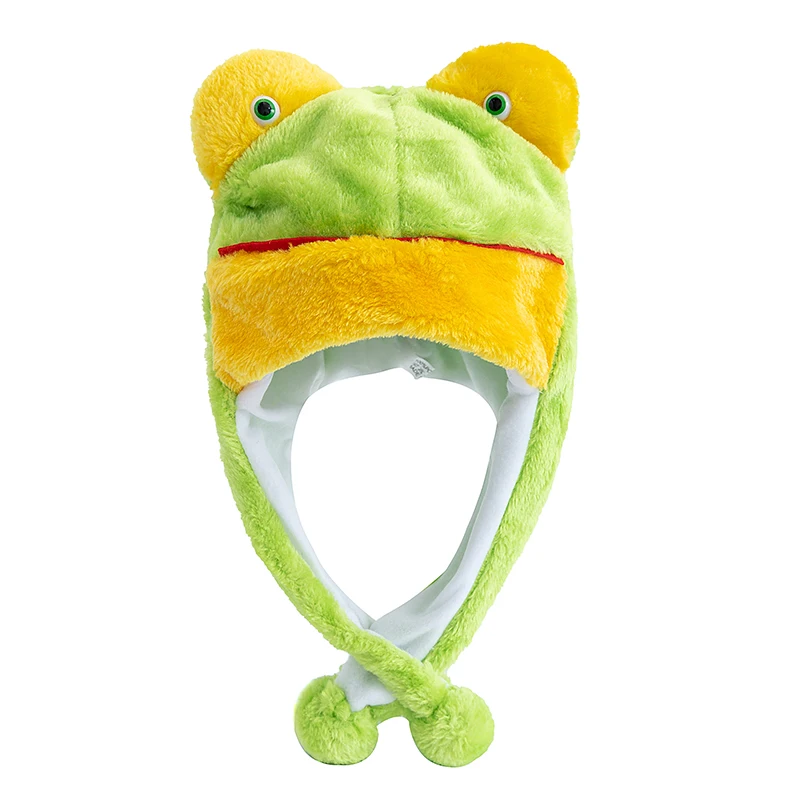 Hot Sale Unisex Funny Frog 3D Animal Style Decorative Hat Couple Cap For Man Women Plush Winter Lovely Fur Hat