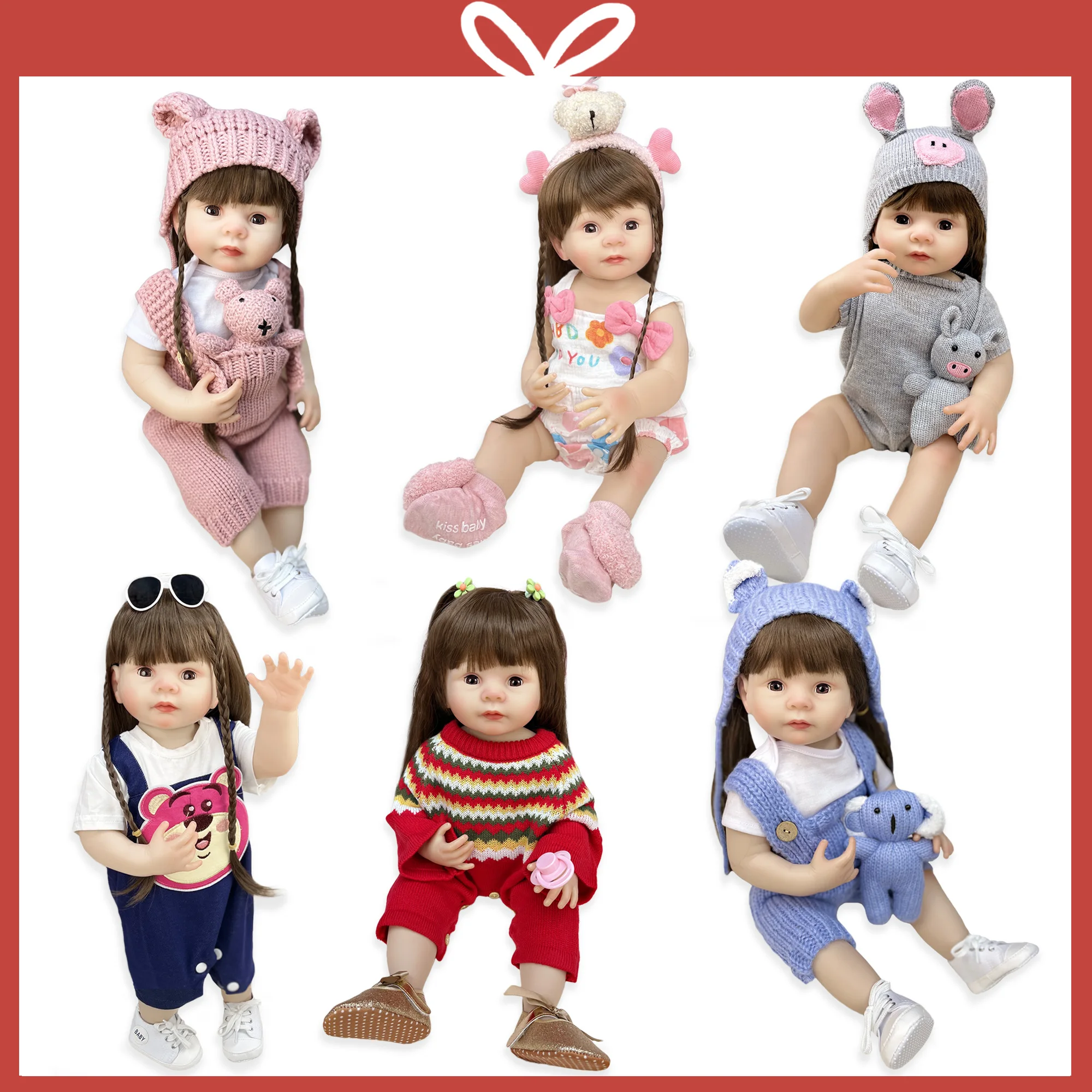 

Lovely 22 Inch Reborn Bebe Waterproof Doll Lifelike Newborn Baby Realistic Doll Handmade Soft Vinyl Bebe Newborn Doll Gifts