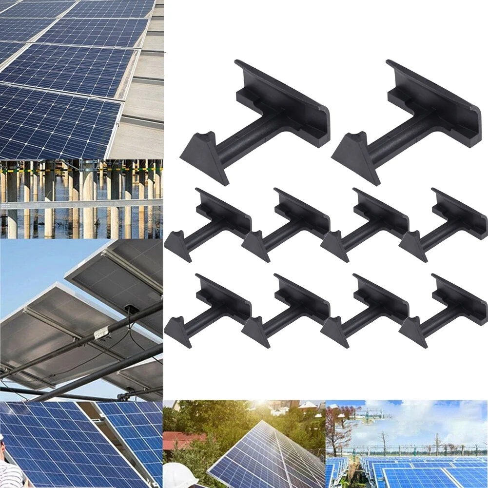 Abrazadera De Guía De Agua Para Panel Fotovoltaico, Clip De Drenaje De Panel Solar En Forma De T Duradero Abs 20 Piezas Facil Instalacion Para Jardin