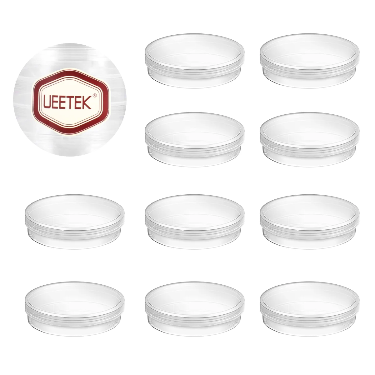 Plato de Petri transparente con tapa, 10 piezas, 70mm, para la escuela, laboratorio biomédico, química
