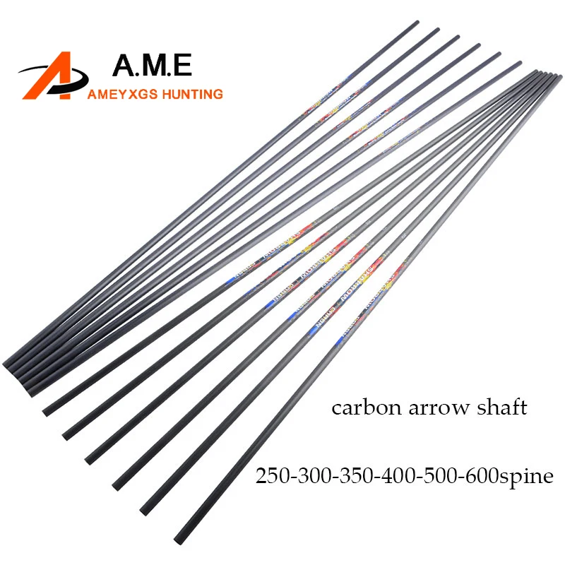 6/12pcs 31" Archery Pure Carbon Arrow Shafts Sp 250/300/350/400/500/600