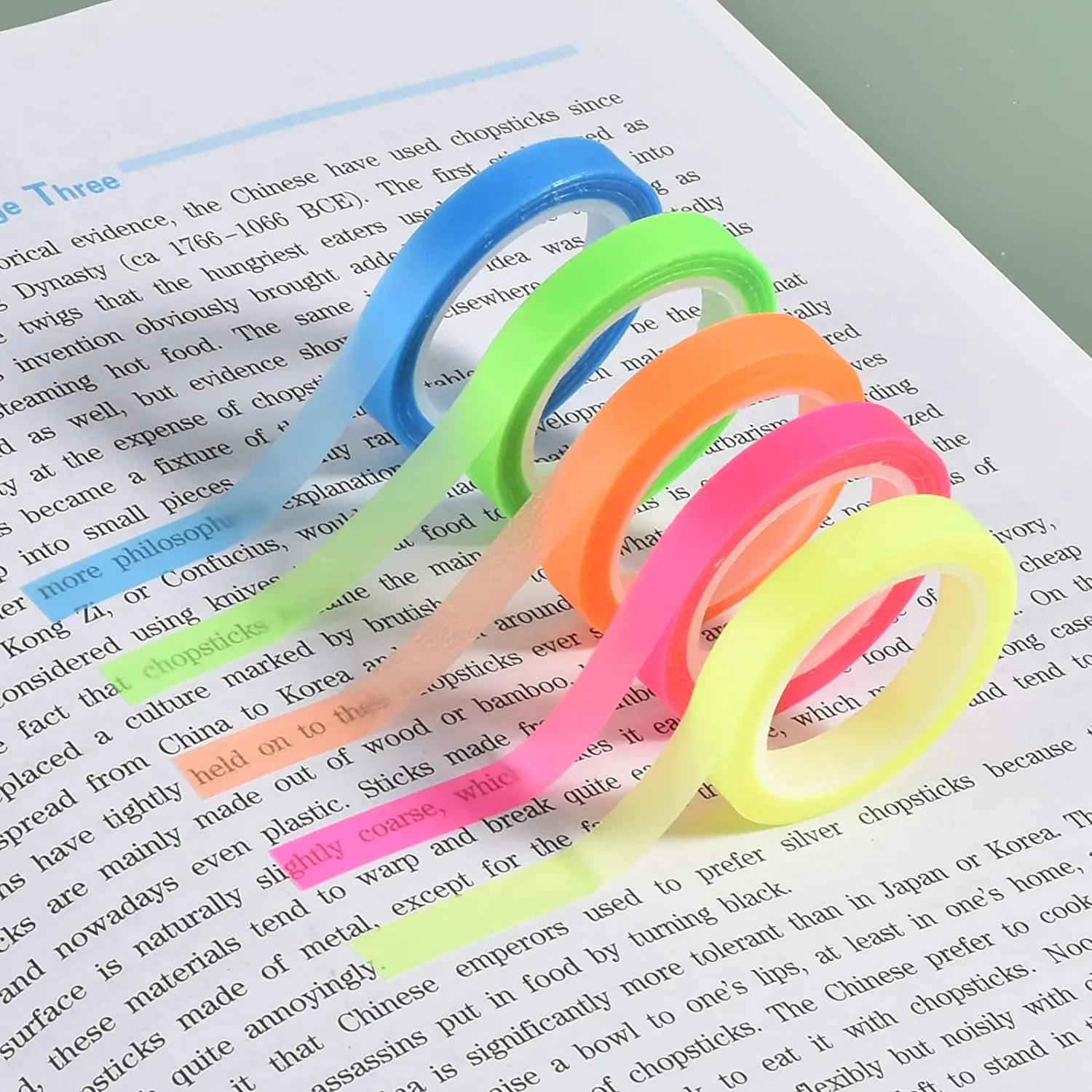 Transparente Haftindex-Tabs, transparente Haftnotizen, lange Seiten-Buchmarkierungen, Tape-Flaggen für die Anmerkung von Büchern – Detail 7