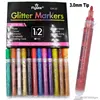 12Pcs Sparkle Color Acrylic Paint Glitter Marker Pen 3.0mm 0.7mm Tip Art Drawing Rock Stone Wood Poster Canvas Ceramic Scrapbook 5