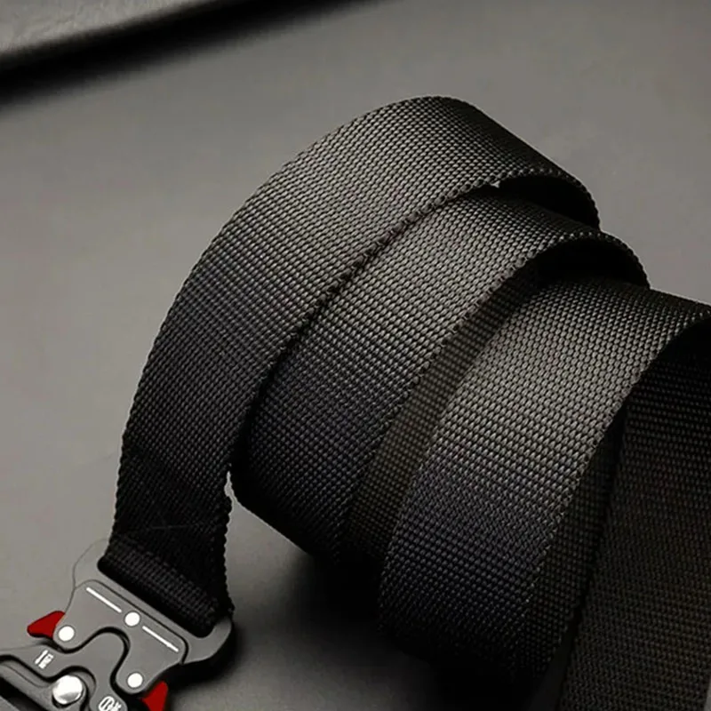 Men's Tactical Canvas Belt with Alloy Buckle