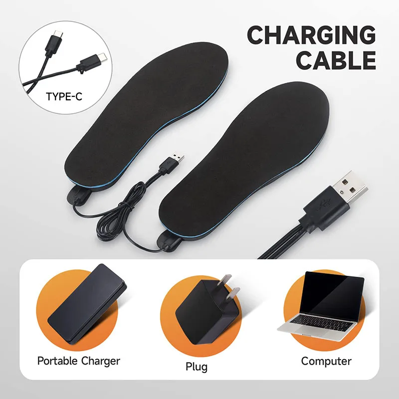 Rechargeable Heated Insole Heated Shoe Inserts with Remote Control Switch Wireless Foot Warmer for Hunting Fishing Hiking Unisex