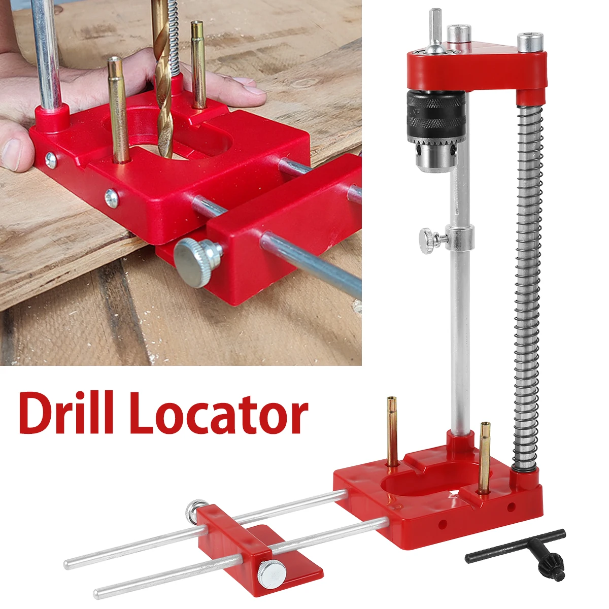 Drill Locator Portable Woodworking Punch Locator Convenient Drill Bit Holder Aluminum Alloy Perforator Drill Template Guide Tool