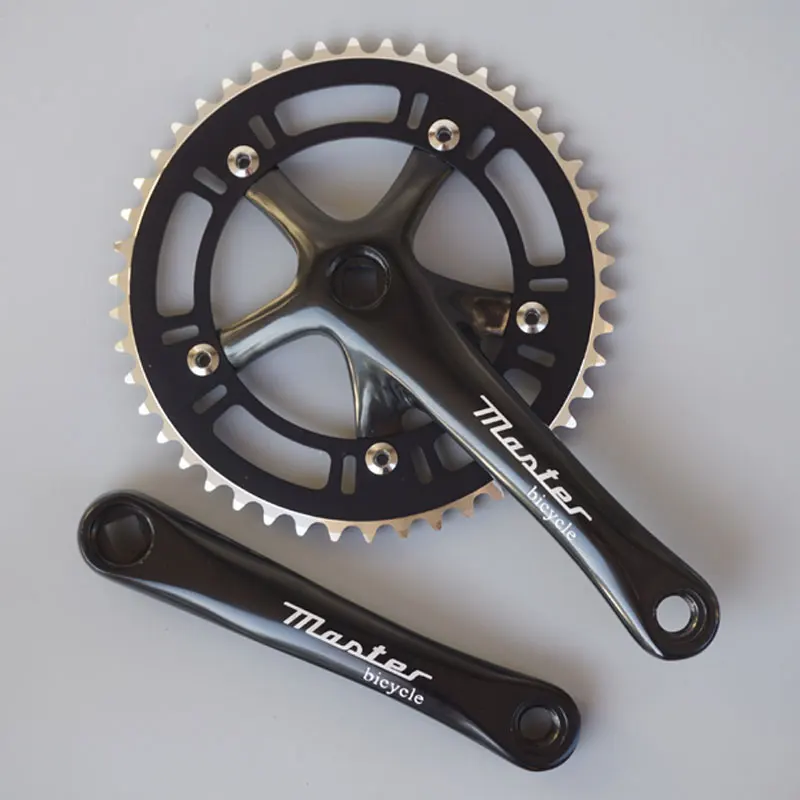 ピスト自転車チェーンホイールシングルスピードバイク 46T 速度170ミリメートルアルミ固定ギア自転車クランクセット Amazon.co.jp: 自転車チェーンリング、クランクセット速度