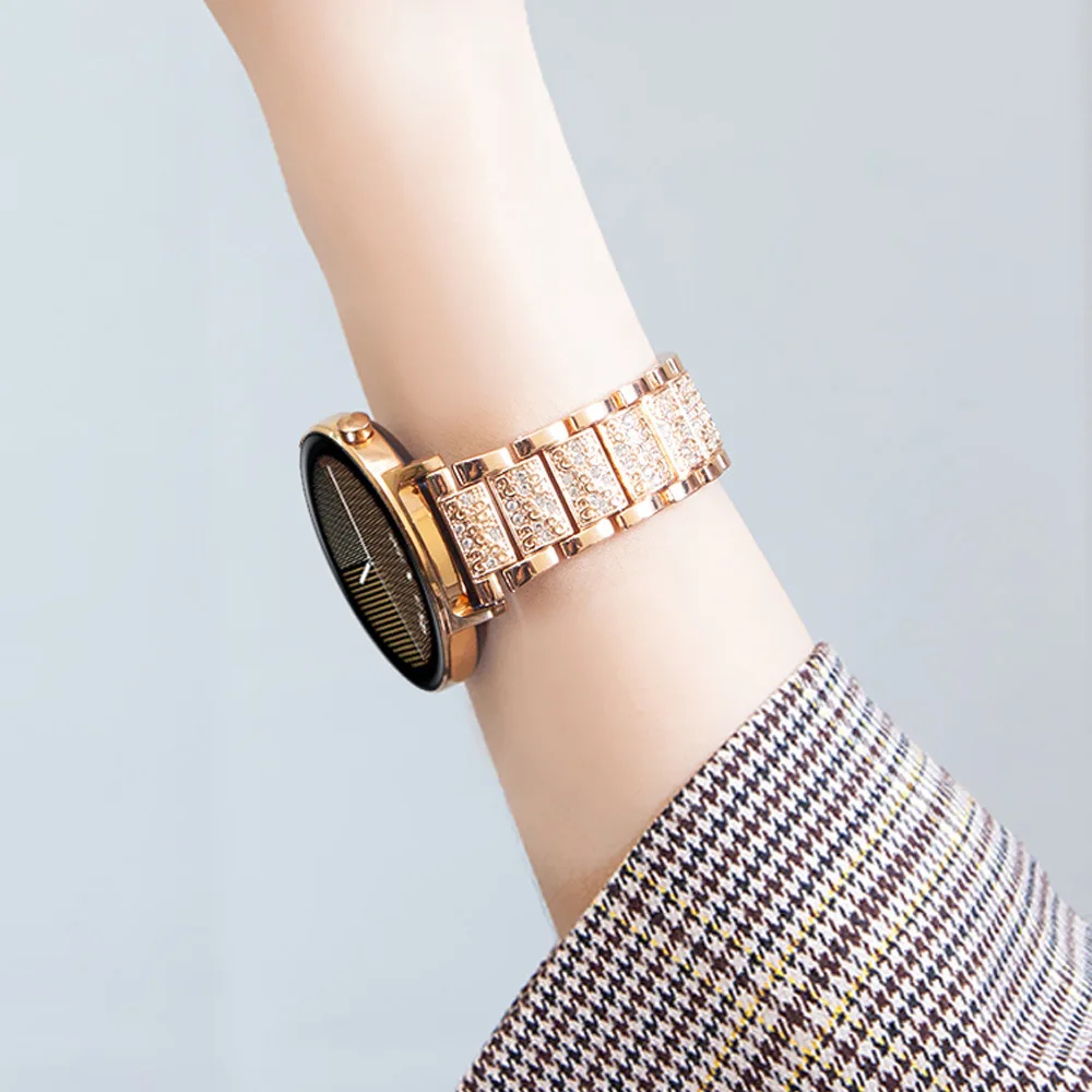 Elegant Diamond Women's Band - Premium Metal Watch Strap