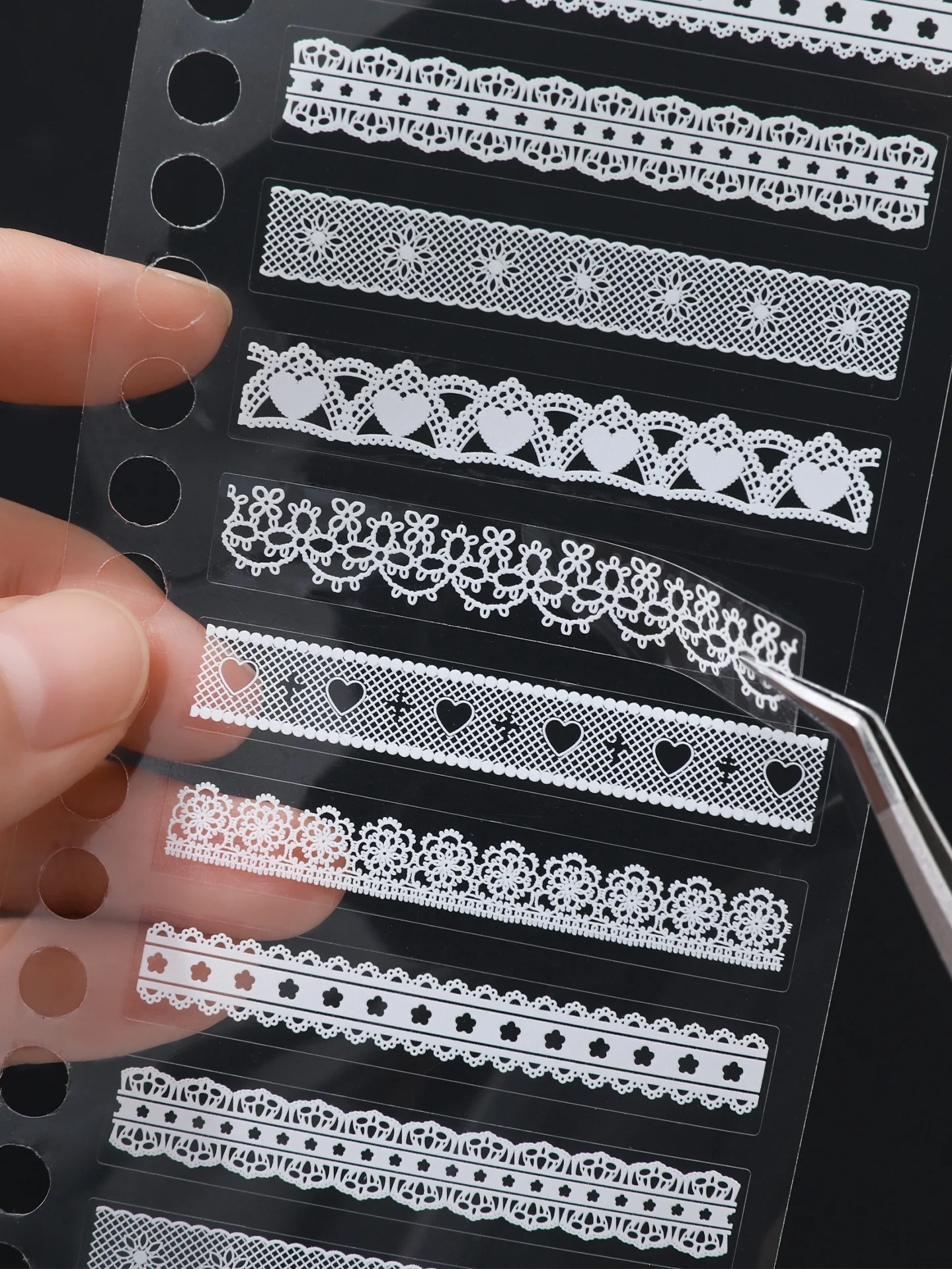 30 Blatt – Spitzen-Feiertags-PET-Aufkleberbuch zum Stanzen, niedliches Stickerbuch, verziert im Ins-Stil mit Schichten, DIY Scrapbook – Detail 3
