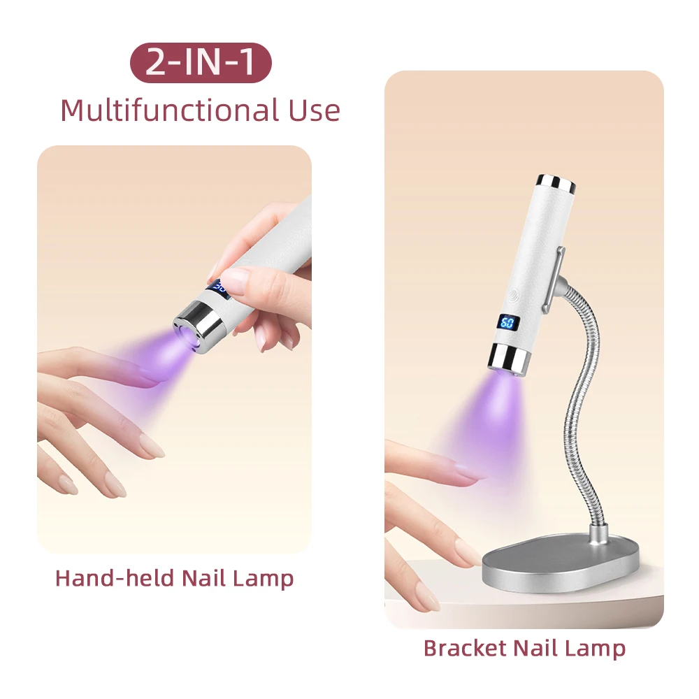 Mini Nail UV LED Dryer Lamp Ai Sensor Rechargeable Cordless Lamp Desktop and Handheld Drying Light Curing Manicure Salon Tools