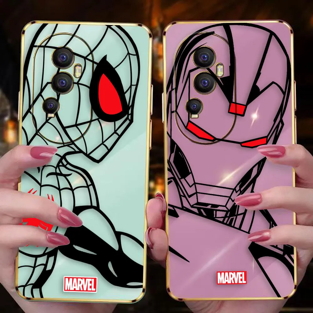 Cover Smooth E-Tpu Custodia Per Telefono Oppo Reno 2F 4 5 6 6Z 7 7Z 8 8T 10 Pro Plus 4G 5G Trova X3 Lite Case Line Spider Marvel Iron Man