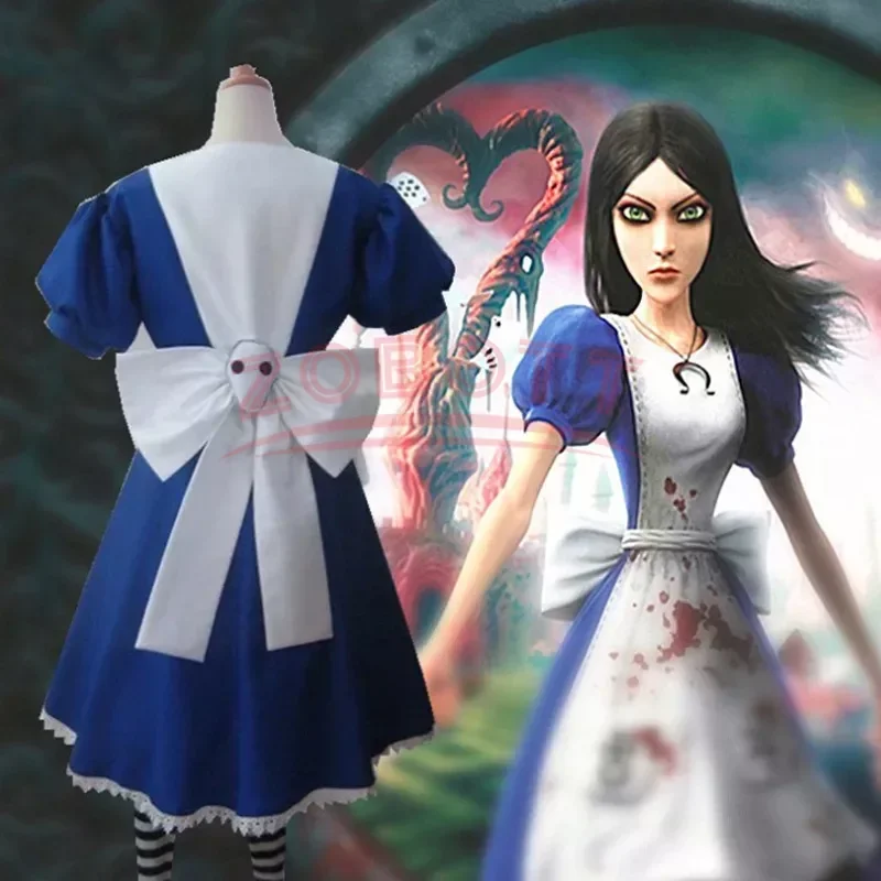Gioco Alice Madness Returns Costume Cosplay Halloween Maid Dresses Grembiule Dress For Women Anime Girls Carnival Dress Up Party