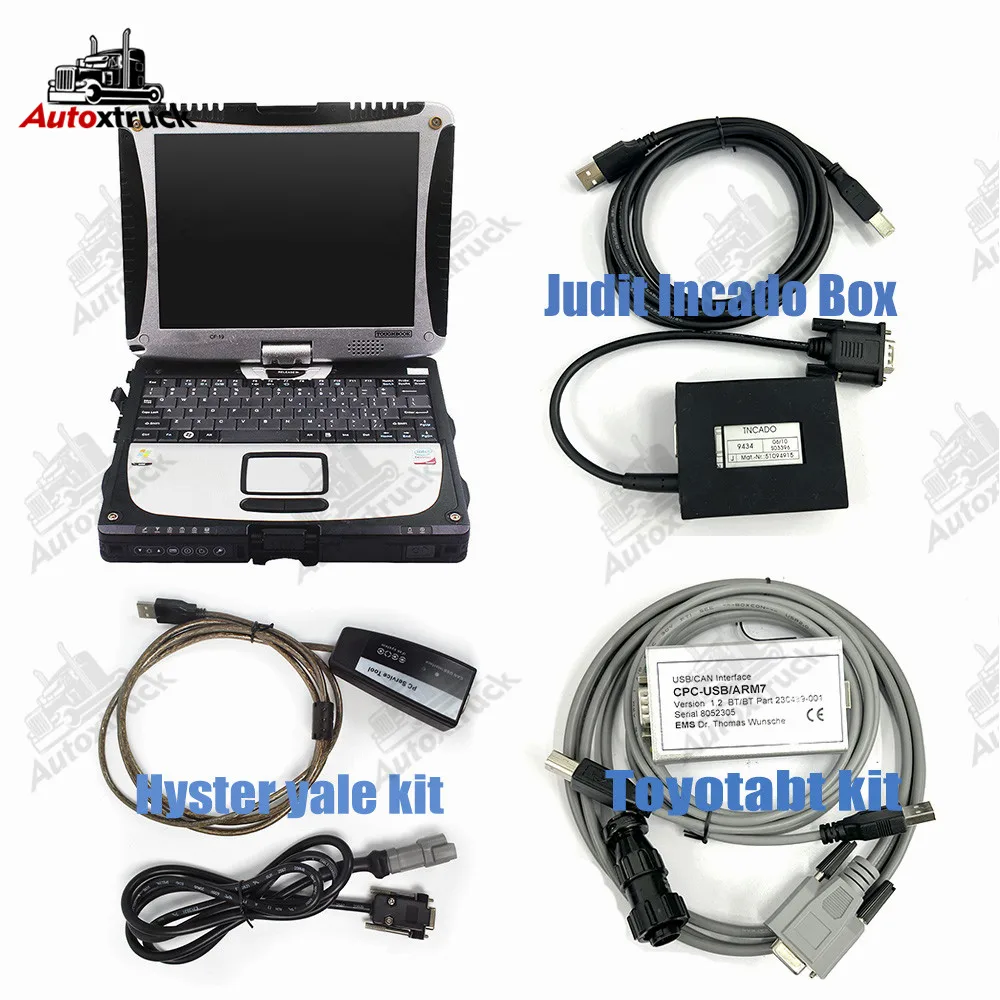 

Forklift Full Judit Incado Box Jungheinrich 4 For Toyota BT hyster parts service for Yale Diagnostic tool Interface CF19 Laptop