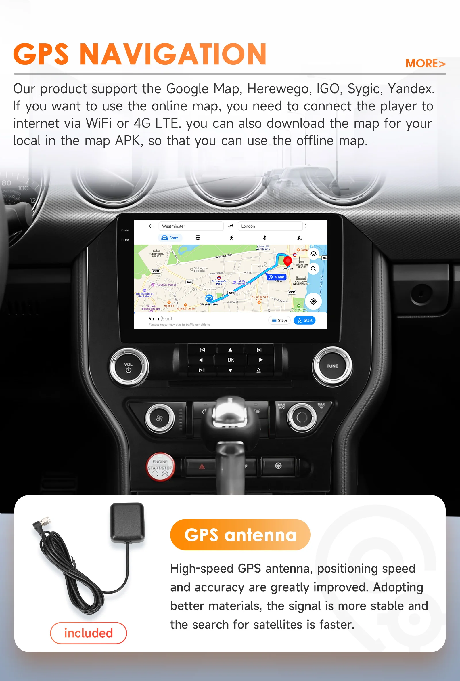 Hizpo 2Din Android 14 Smart Car Systems für Ford Mustang 2 2015–2021 GPS Carplay 4G Touchscreen Autoradio Stereo 8+128G SWC – Detail 32