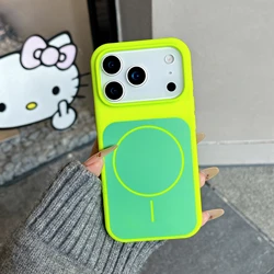 Silicone Dual - Color Matte Shockproof Magnetic Case - iPhone Air (Fluorescent Green)