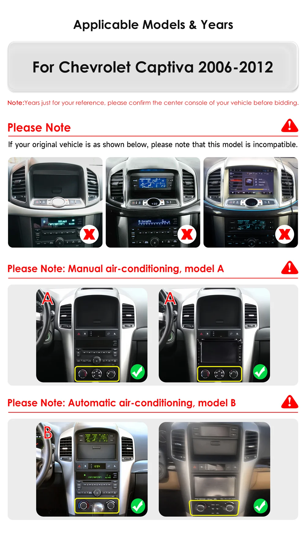9,7 "Wireless Carplay Android 14 Autoradio für Chevrolet Captiva Sport 2006-2012 Multimedia-Player Autoradio 360 Kamera BT Bildschirm – Detail 3