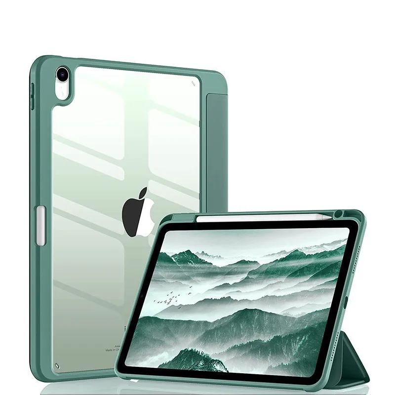 Clear Acrylic Back Tablet Case with TPU Protector and Pencil Holder