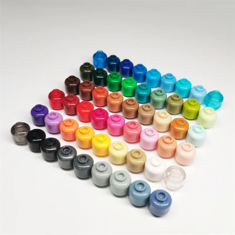 100pcs DIY MOC Building Block Parts - Plain Head with Blocked Open Stud