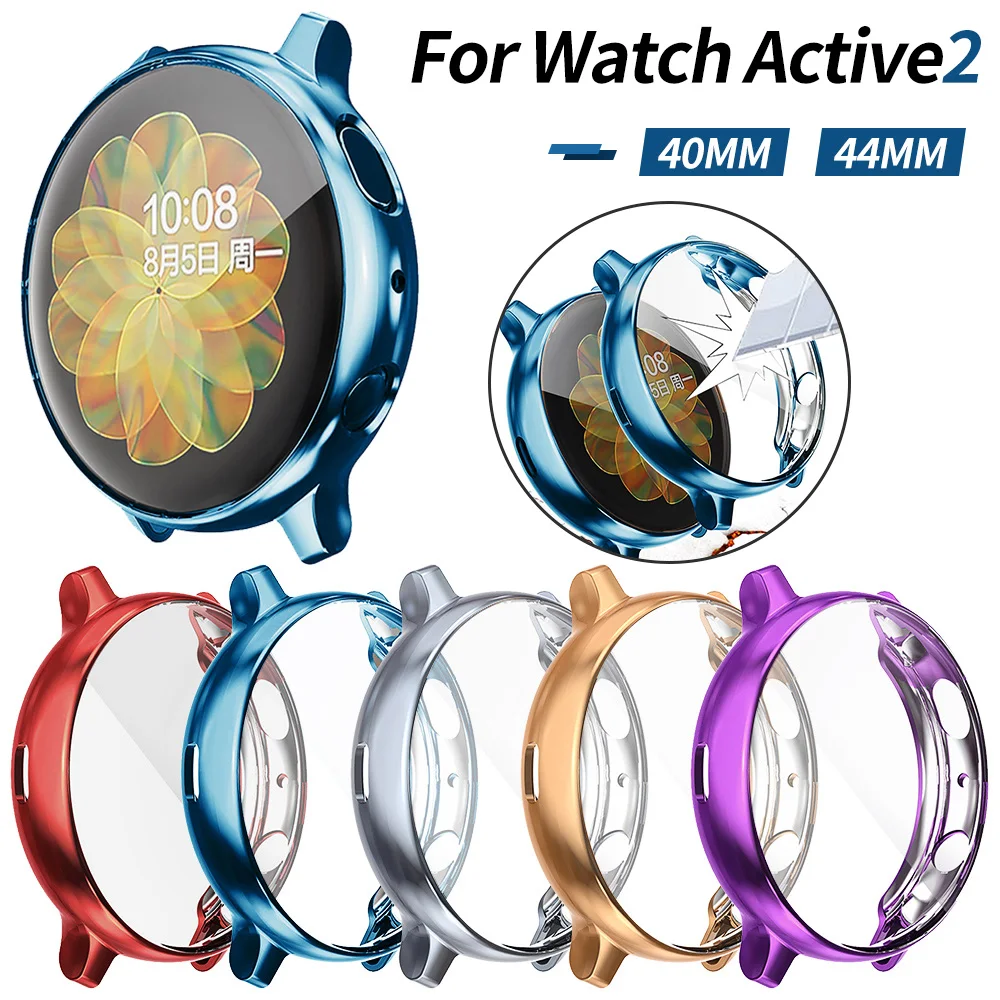 Silicone Case For Samsung Galaxy Watch Active 2 44mm 40mm Hd Full Screen Protection Cover Cases 1 | Наручные часы
