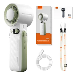 Advanced Portable Handheld Fan with LED Display and Refrigeration Technology (WHITE)