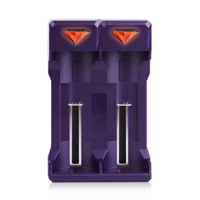 Kompaktes USB-Batterieladegerät für 2A/3A-Akkus mit doppeltem Steckplatz und Echtzeit-LED-Statusanzeige