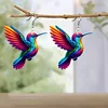 FTCY Acrylic Hummingbird Earrings For Women Retro Style Colorful Bird Drop Earrings Women's Jewelry Gifts 3