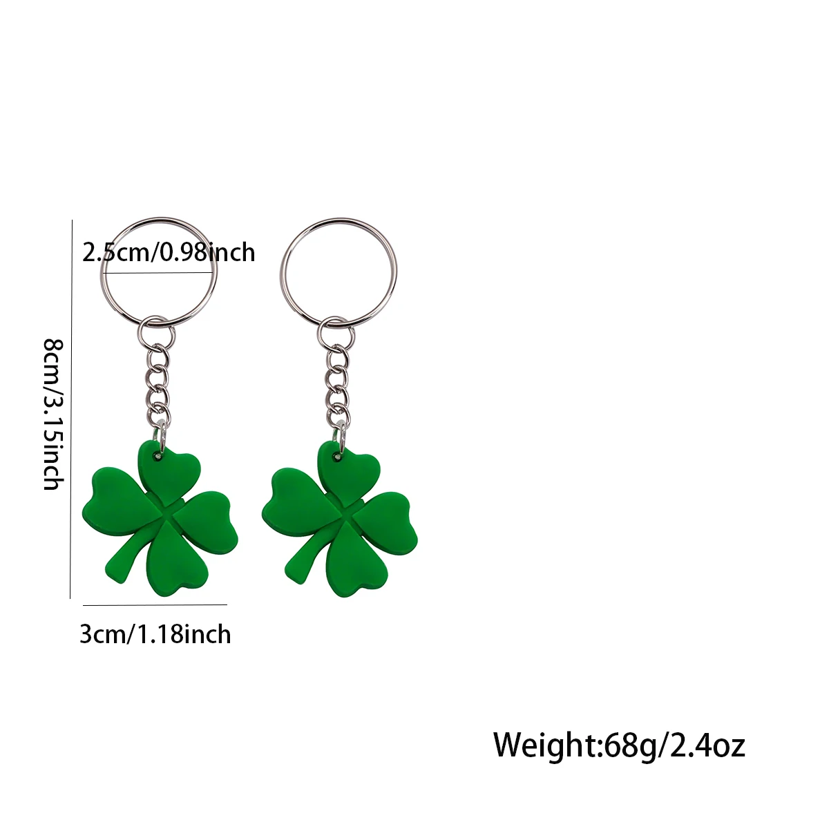 Cute Lucky Clover Keychains 18pcs Women Fashionable Decoration Wallet Bag Accessories Keyring Holiday Party Small Gift