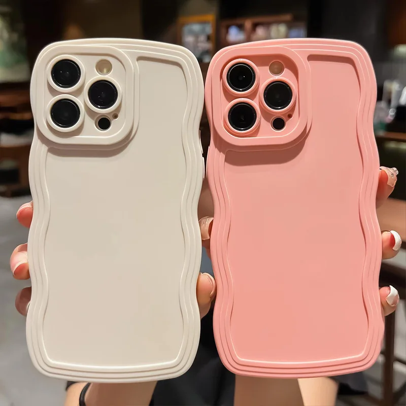 Wave Edge Solid Color TPU Soft Phone Case - Sleek and Durable Back Cover