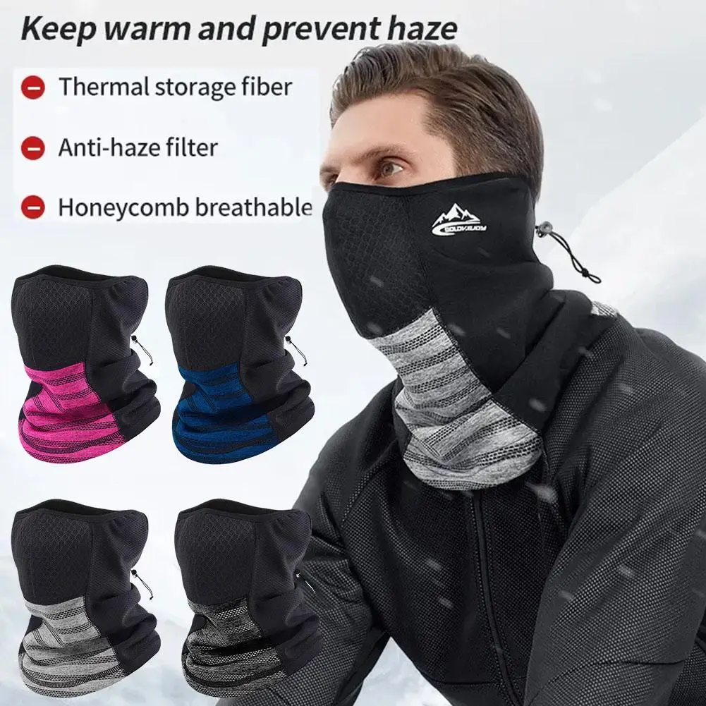 

Winter Warm Ski Mask Men Bandana Fleece Neck Warmer Hiking Scarf Windproof Balaclava Gaiter Cycling Fishing Face Mask Campi J1K6