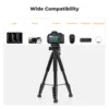 K&F Concept 75" Lightweight Tripod Camera Compact Tripod Remote 2-in-1 Phone Holder 3Way Pan Head Travel Phone Tripod for Selfie 6
