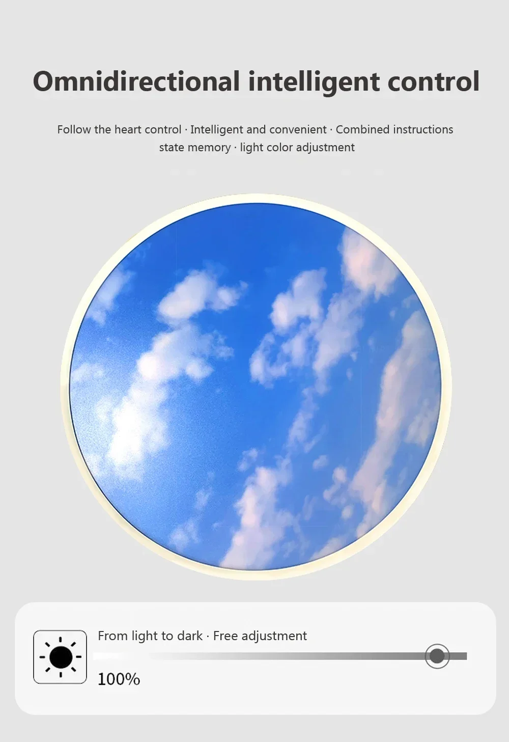 Description Picture 5 of itemModern Moon Wall Lamp LED Blue Sky White Cloud Chandelier Suitable for Bedroom Living Room Porch Children's Room Indoor Li