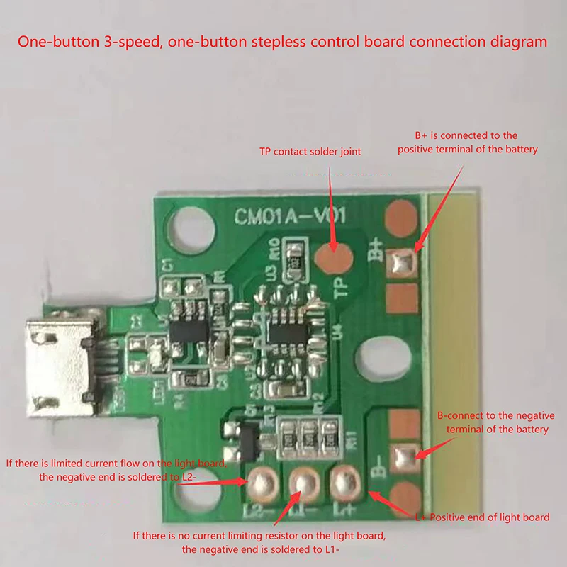 PCBA Touch Three Levels Dimmable LED Light Circuit Board DIY Flashlight Desk Lamp Board 25mm DIN Rail Mounting Adapter