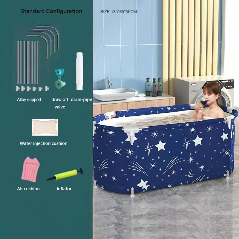 Baignoire Pliante Portable Pour Adultes, Vert, Pour Salle De Douche Bain A Glace Chaud Autonome Epaississement Pour Maintenir Temperature 96597422