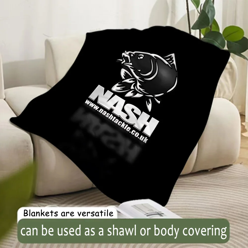 Printed Blanket Nash Fishing Logo Picnic Blankets Warm Blanket Soft and Comfortable Blanket Home Travel Birthday Gift 3