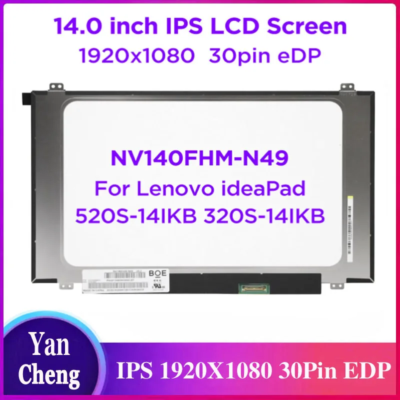 Tela do Portátil Ips para Lenovo Thinkpad 14.0 Ips Nv140fhm-n49 V8.0 V8.2 B140han04.2 E480 E485 E490 E495 1920×1080 30pin Edp