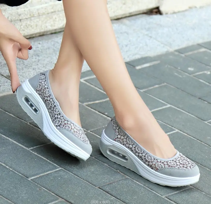 Women Shoes Breathable Flats Elastic Flat Shoes For Women Hollow out comfortable casual shoes Summer Footwear Lightweight Shoes