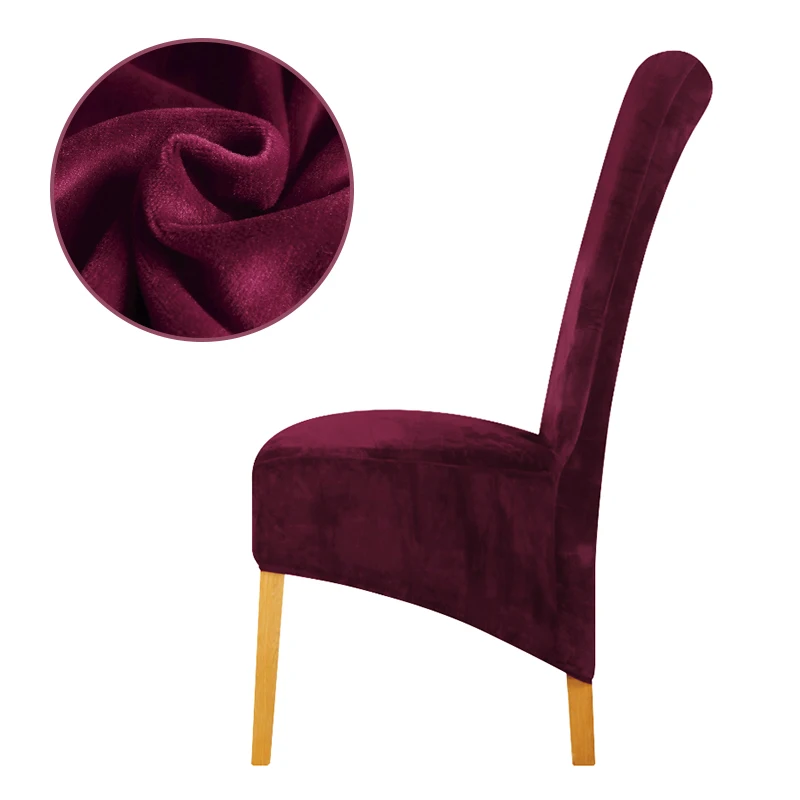 Description Picture 6 of itemReal velvet fox fabric XL Size Chair Cover Big size long back Europe style seat Chair Covers for Restaurant Hotel Party Banquet