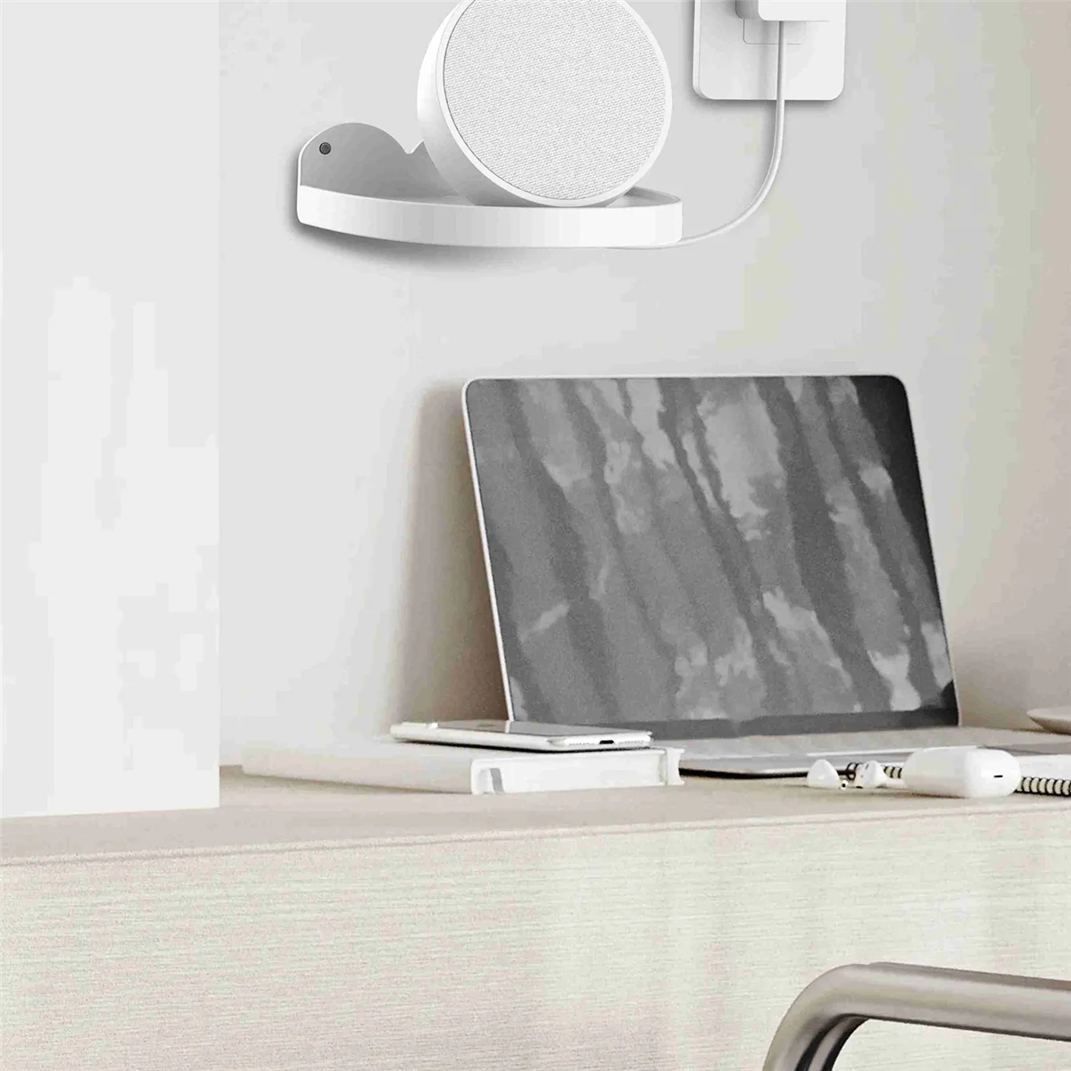 Gancio Per Altoparlante Intelligente Per Echo Pop / Google Home Mini / Google Nest Mini Supporto Per Montaggio A Parete Staffa Per Altoparlante Bianco