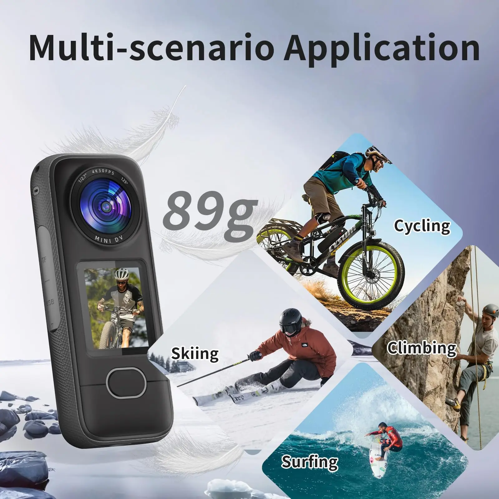 【2026 NEW】4K Action Camera WiFi IPX6 Waterproof 1200mAh 3.5H Recording 120° Wide Angle 1.4" Touch Screen Vlog Helmet Cam 12 Accessories Sports Camera Cycling Skiing Motorcycle.