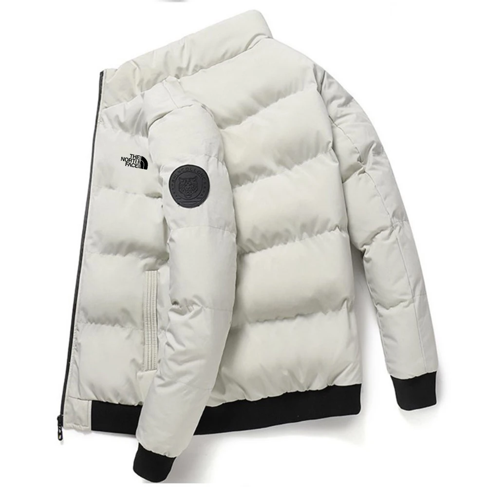 Autumn and winter season thick cotton jacket with lining short jacket with lining cotton men's collarless casual
