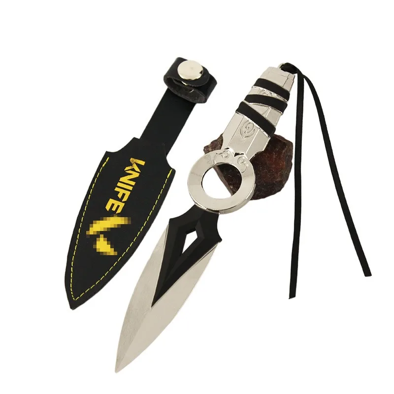 17cm Valorant Jett Weapon Kunai Game Melee Weapon Metal Model Leather Case Samurai Sword Cool Collection Gifts Boys Toys