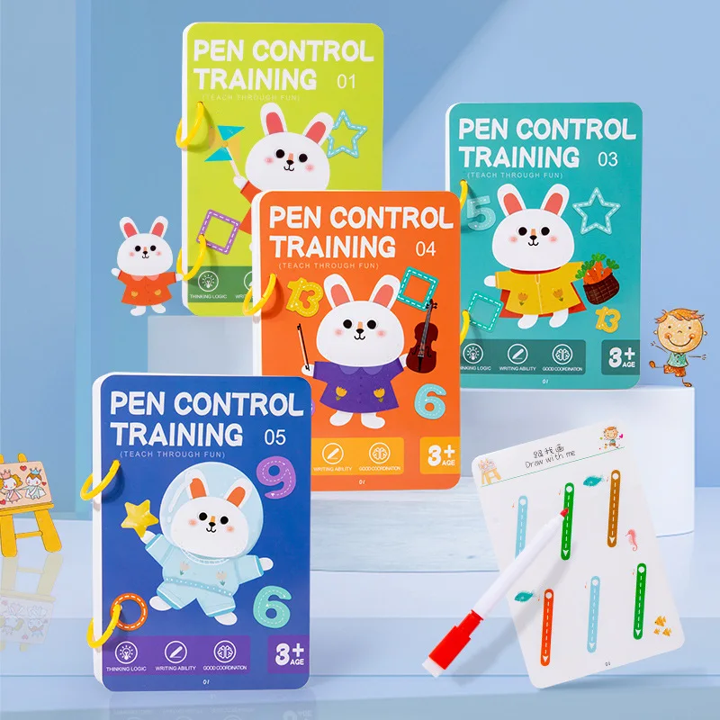 Training Book Magical Tracing Workbook Control Reusable Magic Practice Copybook Children Montessori Drawing Education Book 5