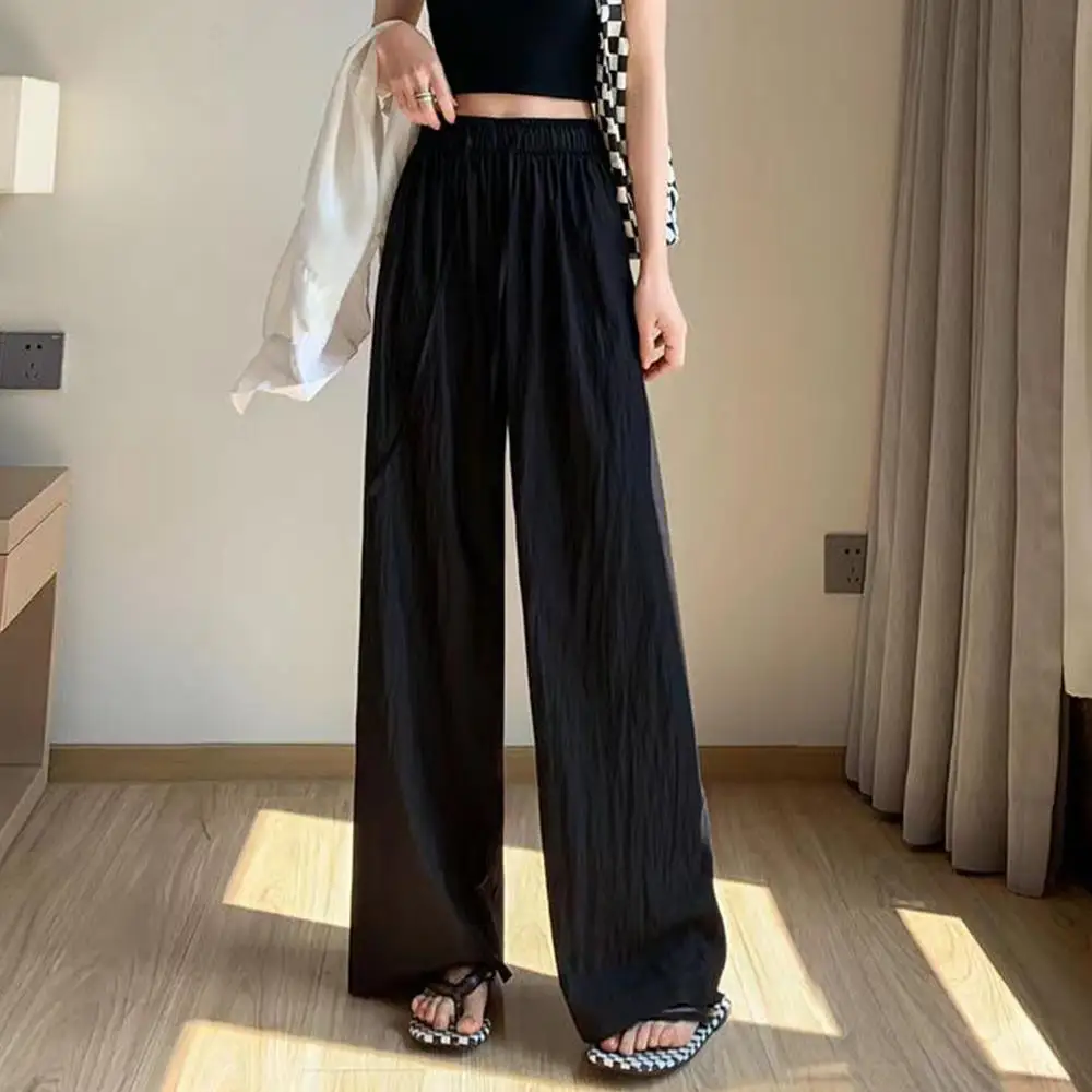 Women’s ice silk high waist wide leg loose summer trousers 214569