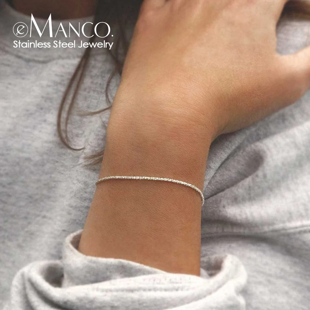 Emanco Silver Color Twist Chain Color Sparkling Rope Chain Bracciale Regolabile Donna Fine Fashion Jewelry Regalo Per La Festa Nuziale