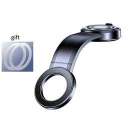 Magnetic Car Phone Holder with Bendable & Detachable Design for Adjustable Navigation (Black)