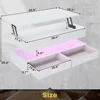 Lift Top Coffee Table, Coffee Tables with Storage for Living Room, Small Coffee Table with 2 Fabric Drawers & LED Light 5