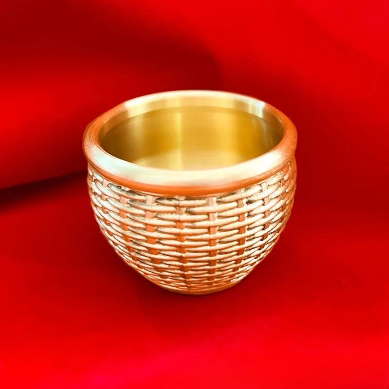 Ottone Bamboo Weaving Vat Cornucopia Lucky Fortune Feng Shui Craft Gift Home Living Room Office Decoration Ornament