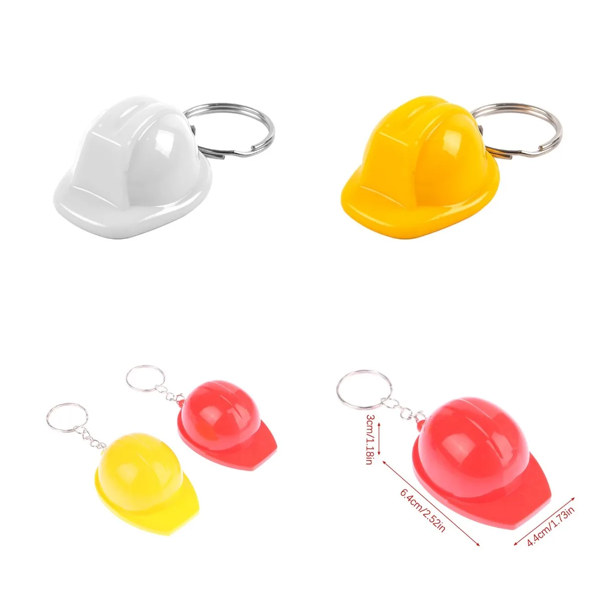 

New Style 1PC Helmet Hard Hat Keychain Holiday Creative Safety Helmet Keying Jewelry Gift Plastic 3D Helmet Keychain